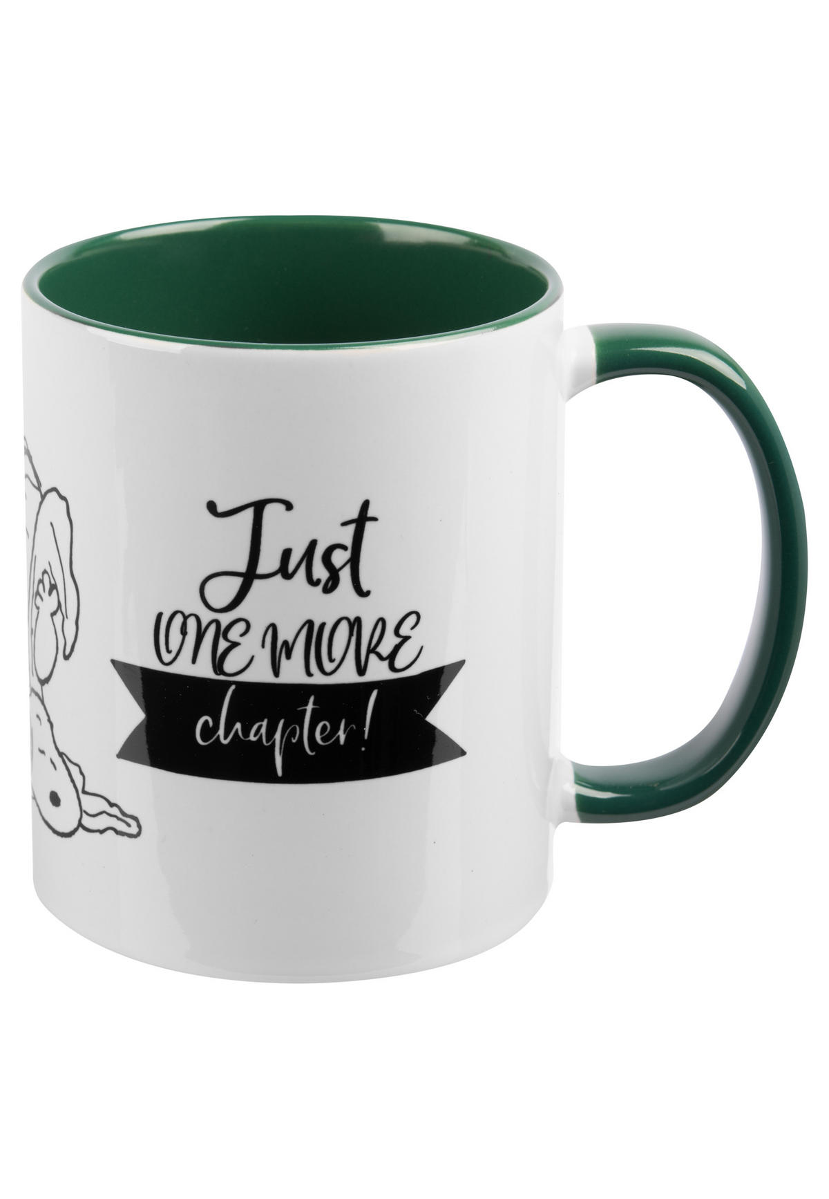 KAFFEEBECHER The Peanuts Snoopy Just one more chapter!Grün/Weiß 320 ml - Weiß, Keramik (0.32L) - United Labels