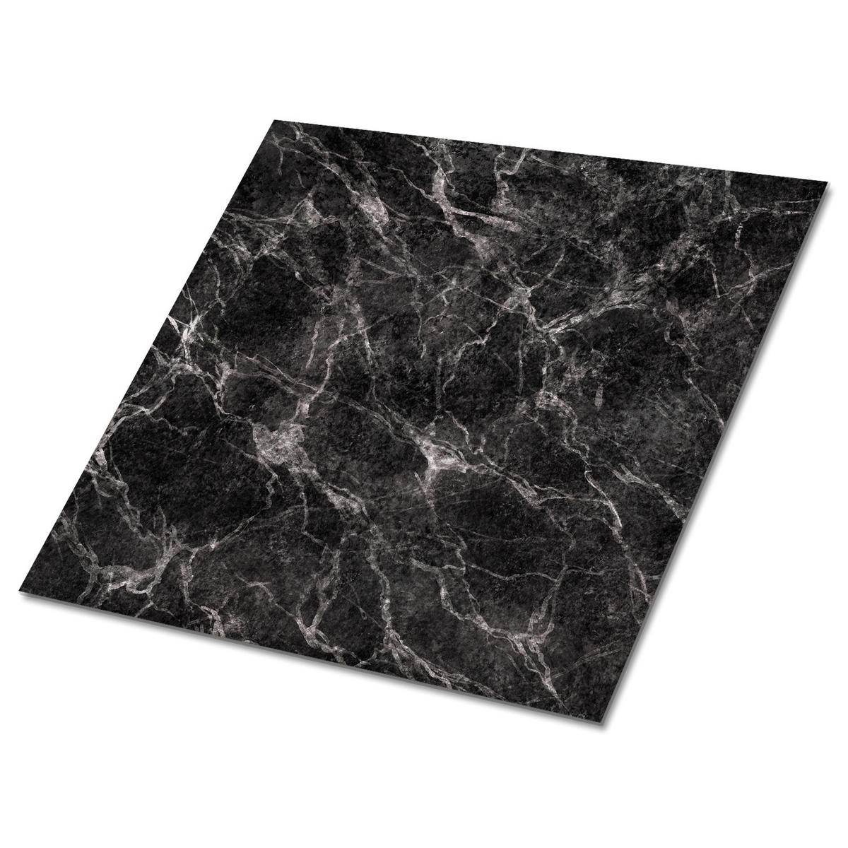 FLIESENAUFKLEBER 9 Stück 30x30 cm selbstklebend Dunkler Marmor - Schwarz, Textil (30/1.6/30cm) - TULUP