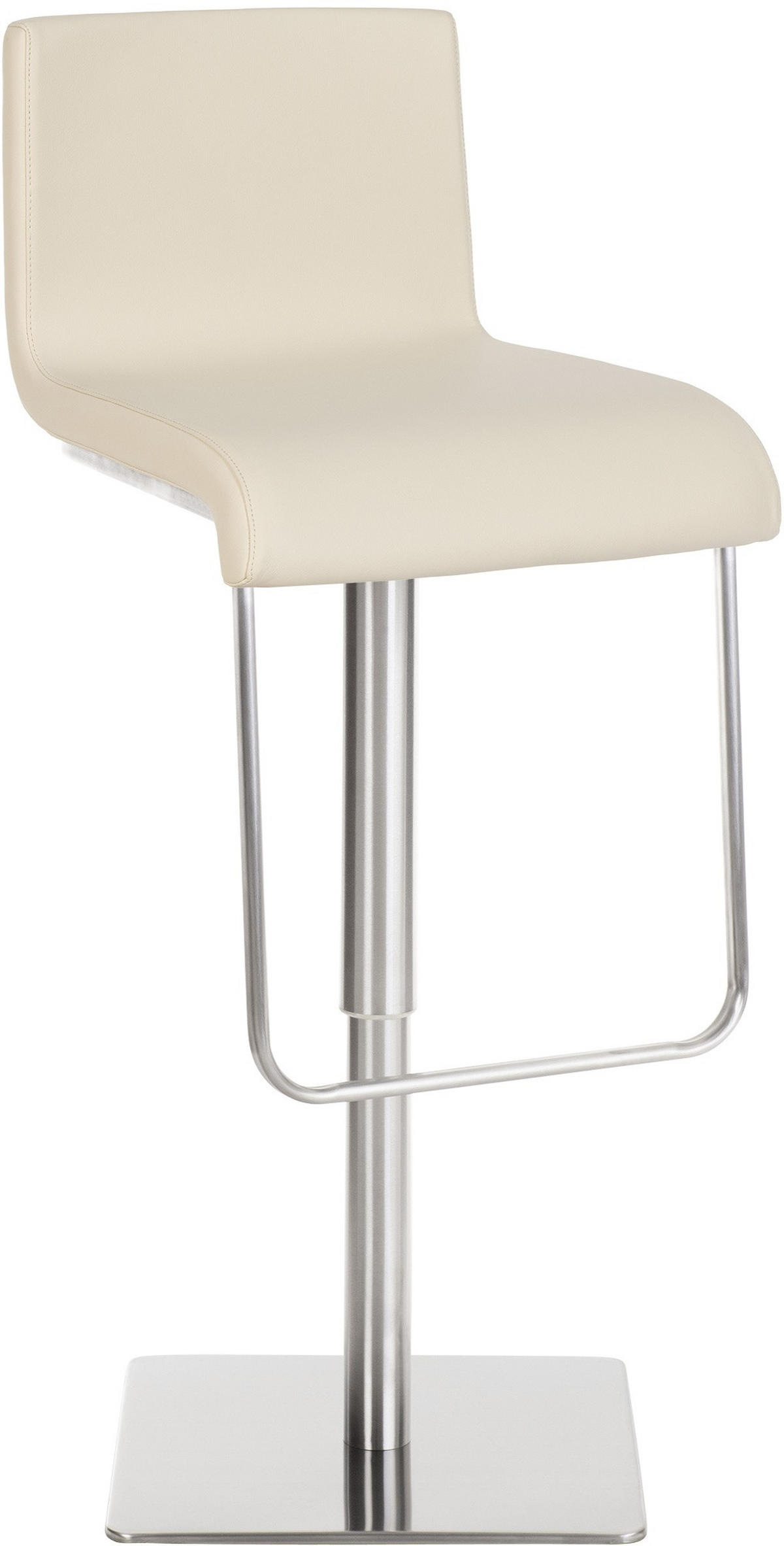 BARHOCKER Lederlook Creme - Edelstahlfarben/Creme, Textil/Metall (39/80/46cm) - CLP