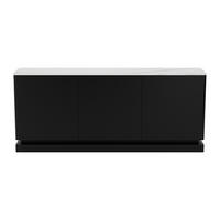 SIDEBOARD - 189.6 cm x 40 cm - Holz, Platte - Schwarz, Weiß - DEVIKA - Schwarz/Weiß, Holz (189.6/80/40cm) - Vente-Unique
