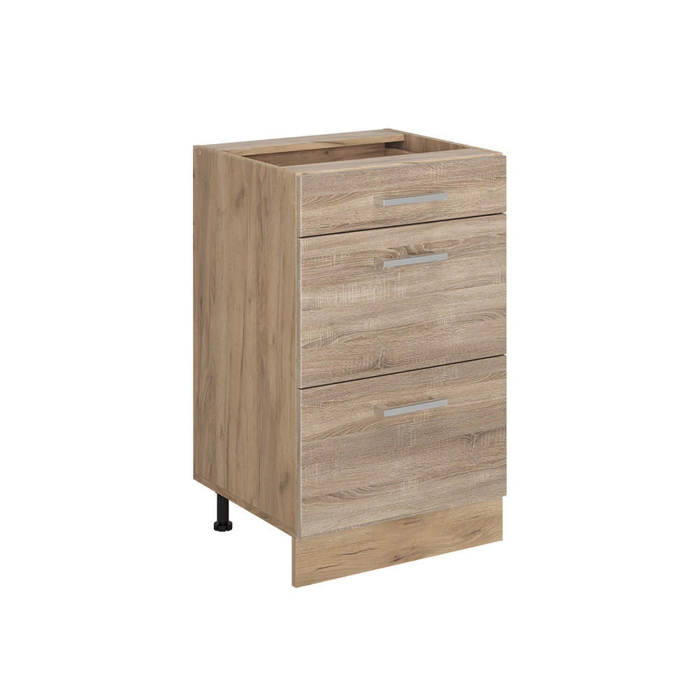 KÖKSUNDERSKÅP R-Line, Sonoma/Goldkraft ek, 50 cm utan bänkskiva Sonoma ek, Honungsek 81.6/50/46 cm