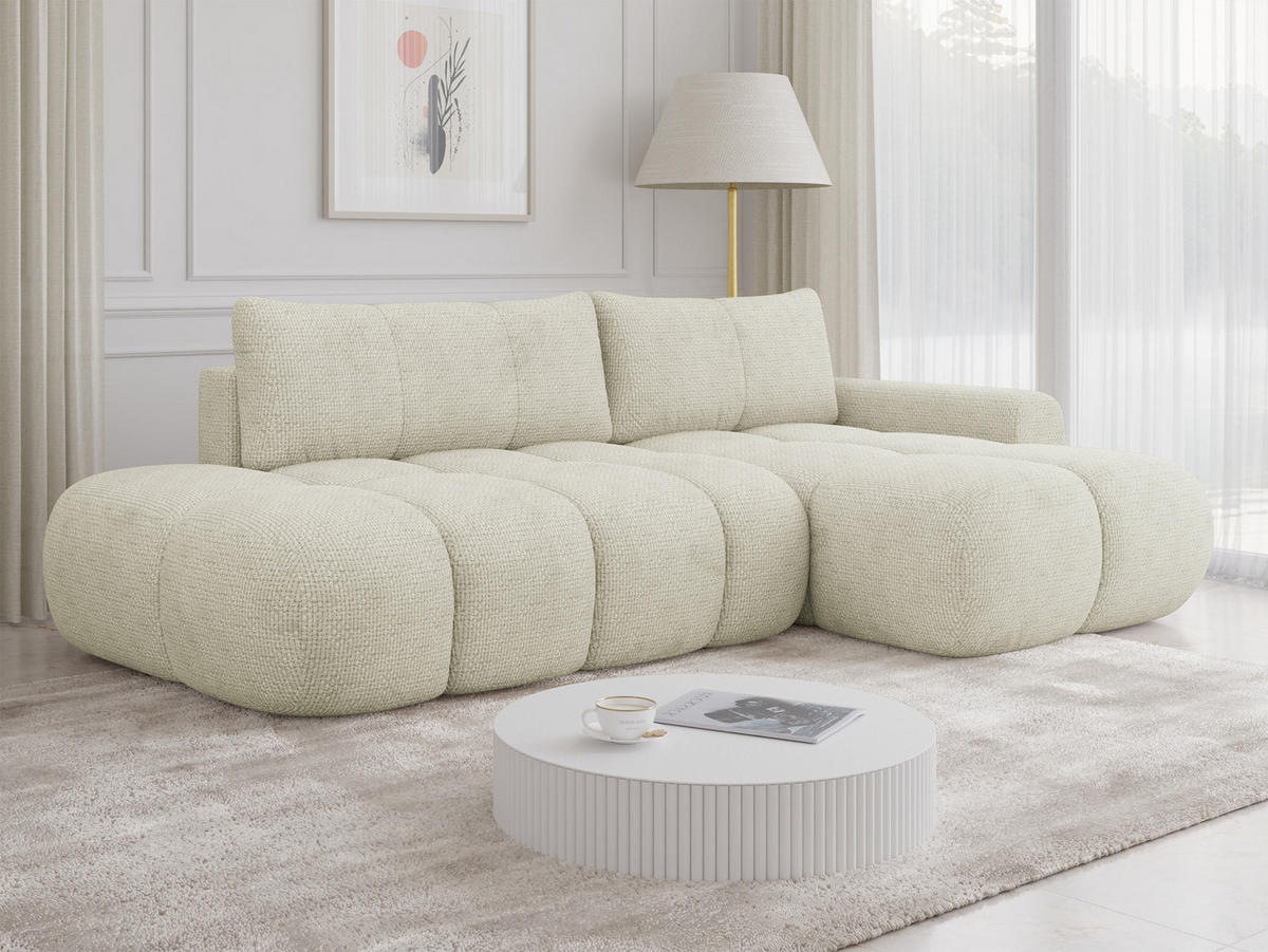 ECKSOFA Mitto O, Seite: Rechts - Beige/Schwarz, Holz/Kunststoff (285/172cm) - MIRJAN24