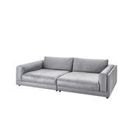 BIG SOFA RAINA Grau Leder - Schwarz/Grau, Leder/Kunststoff (294/85/150cm) - KAWOLA