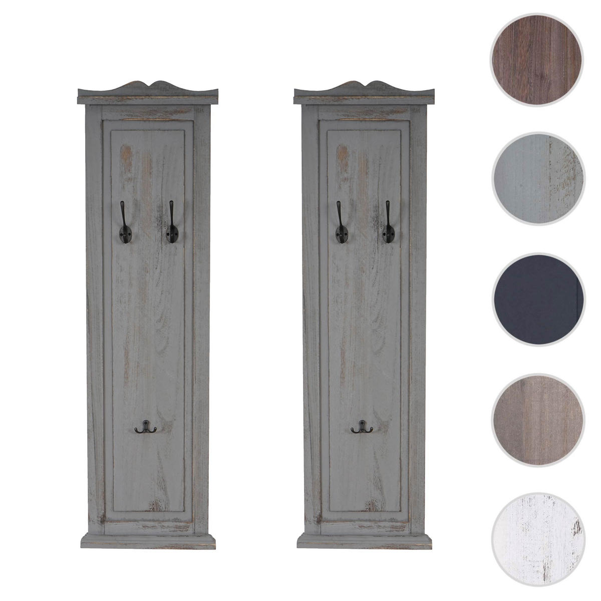 WANDGARDEROBE Grau 2er-Set - Grau, Holz (28/109/5cm) - MCW