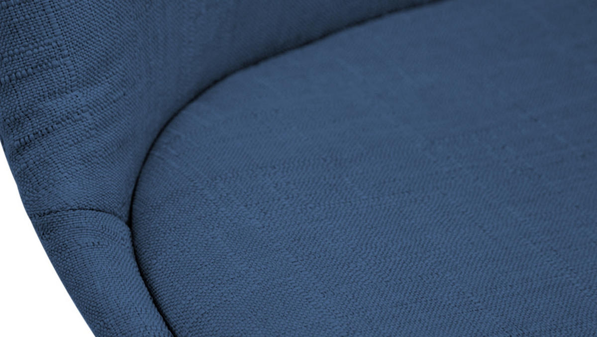 STUHL Stoff Blau - Blau/Walnussfarben, Holz/Textil (48/84/55cm) - CLP