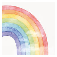 FOTOTAPETE Regenbogen und Wolken Wasserfarben 288/288 cm - Multicolor, Papier (288/288cm) - Bilderwelten