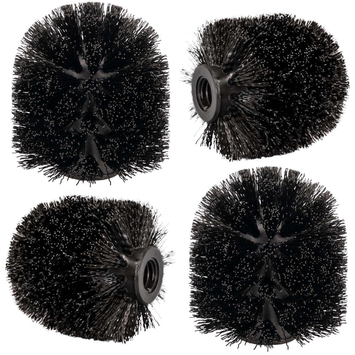 ERSATZBÜRSTENKÖPFE SAVONA 4er-Set, schwarz - Schwarz, Kunststoff (1.5/8cm) - bremermann