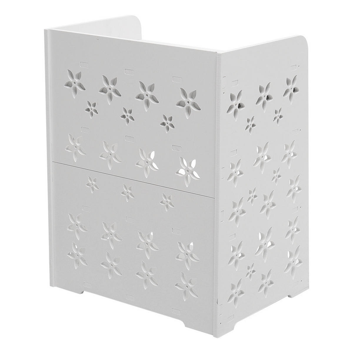 NACHTTISCH 40/30/50 cm Schublade Fächer WPC-Platten Weiß - Weiß, Holzwerkstoff (40/50/30cm) - Livingandhome
