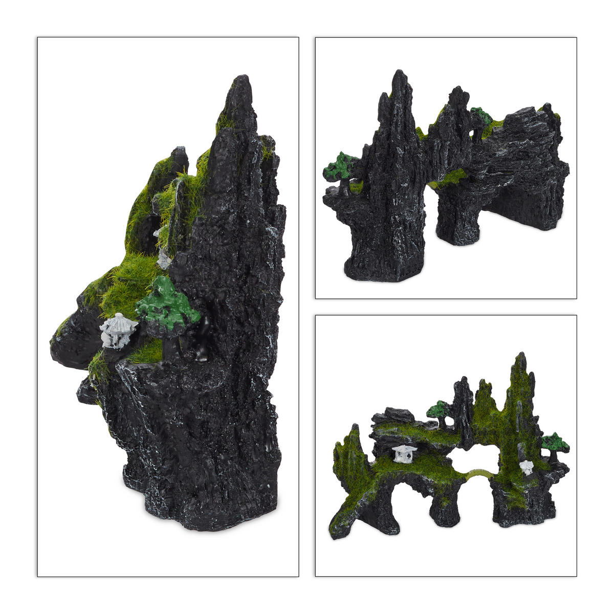 DEKORÁCIA akvária - čierna, plast (23.5/17/8.5cm) - Relaxdays