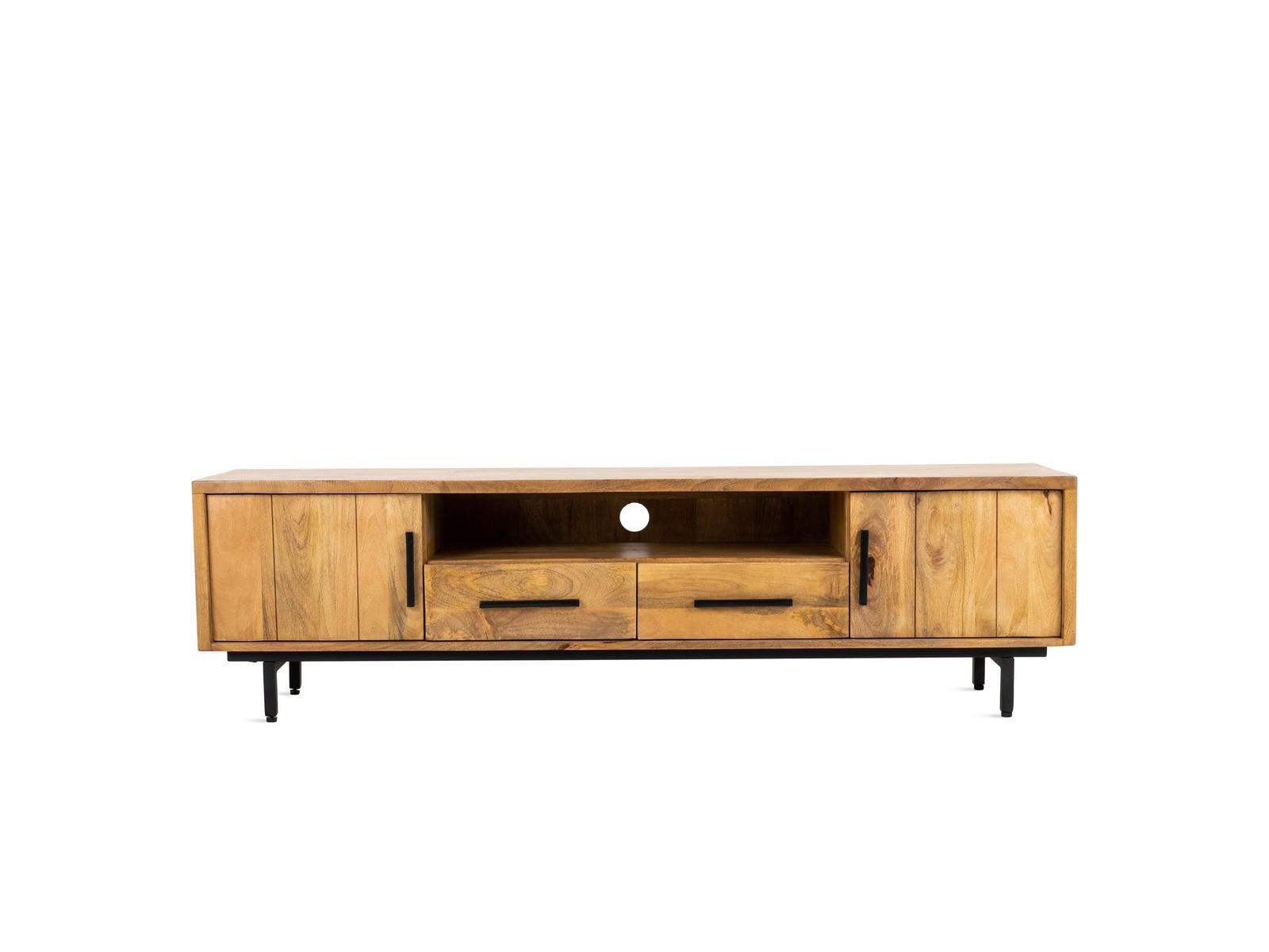 TV Board Jayden Mangoholz 180 cm / 40 cm Natur - Naturfarben, Holz (180/50/40cm) - Villa Möbel