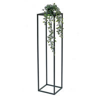 BLUMENHOCKER Metall Schwarz Eckig 100 cm - Schwarz, Metall (24/100/24cm) - DanDiBo