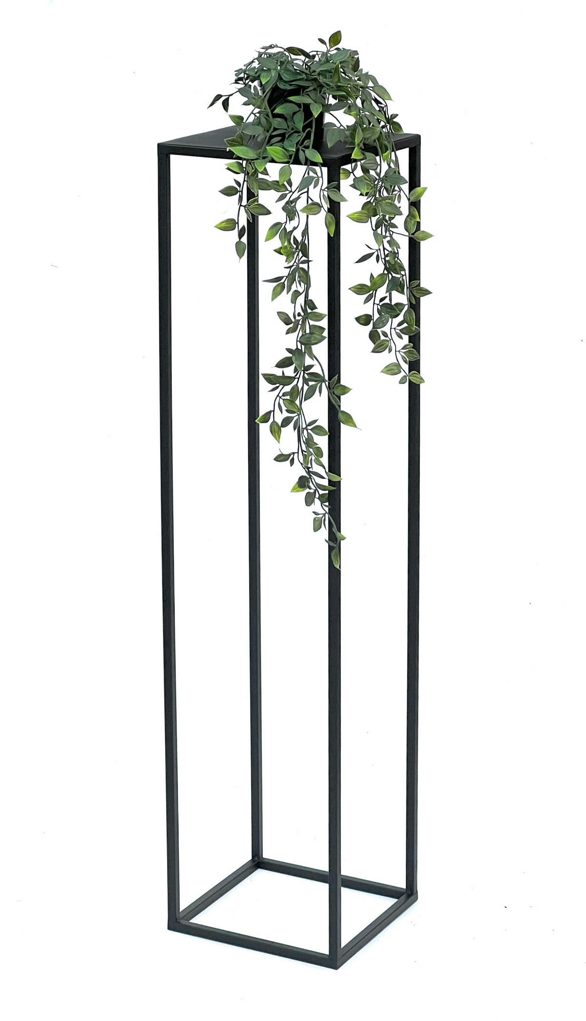 BLUMENHOCKER Metall Schwarz Eckig 100 cm - Schwarz, Metall (24/100/24cm) - DanDiBo