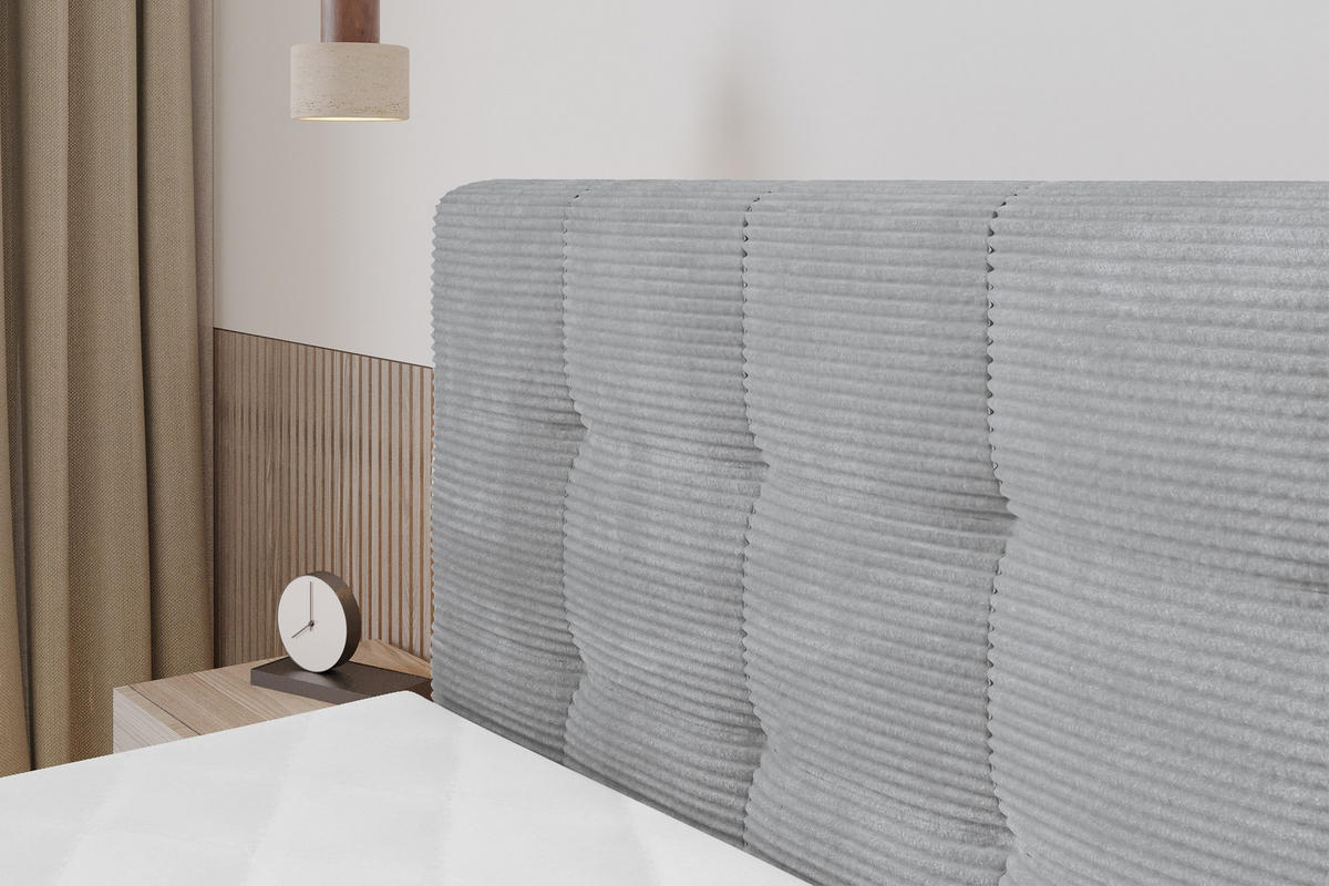 BOXSPRINGOVÁ POSTEL s matrací H3/H4 - IGAN-Z KING - 140x200 cm Šedá - barva hliníku, kompozitní dřevo (143/200cm) - ALTDECOR