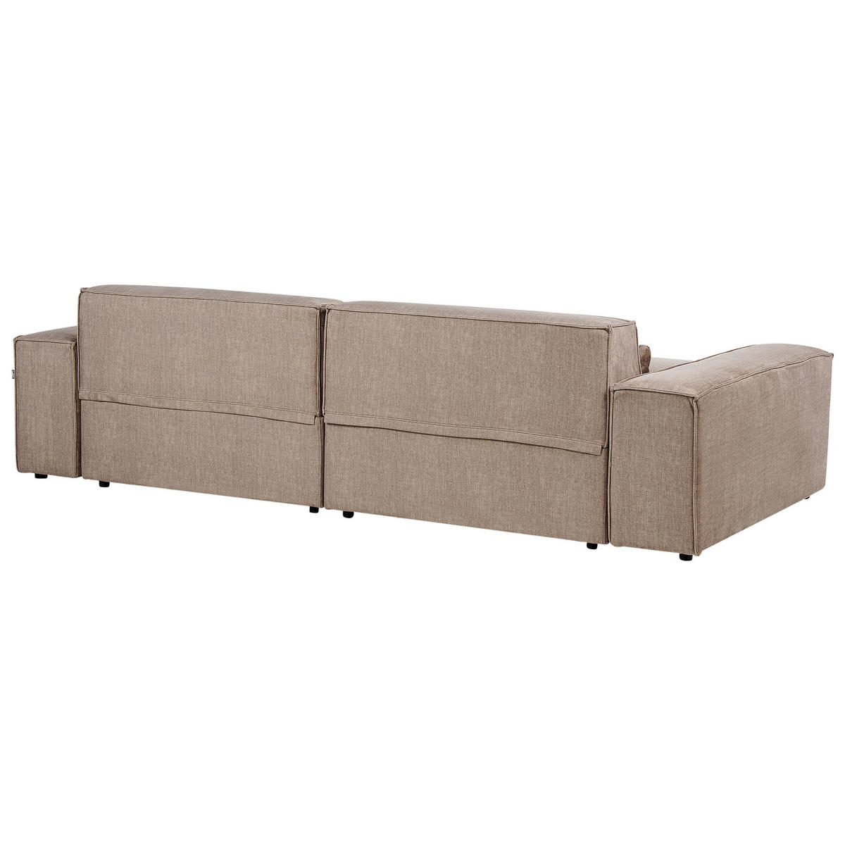 2-SITZER-SOFA hellbraun mit Ottomane Hellnar - Braun, Textil (262/70/126cm) - Beliani