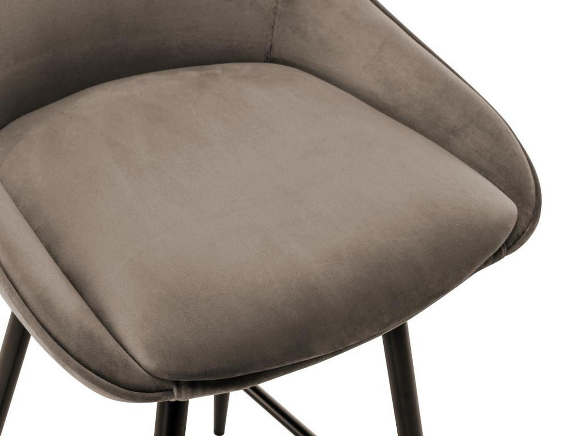 BARHOCKER 2er-Set - Samt - Taupe - MASURIE - Braun, Textil (51/99/48cm) - Vente-Unique