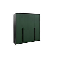 DREHTÜRENSCHRANK AZIR 205/217/65 cm 4-türig Schwarz - Schwarz/Grün, Holzwerkstoff (205/217/65cm) - MASSENO