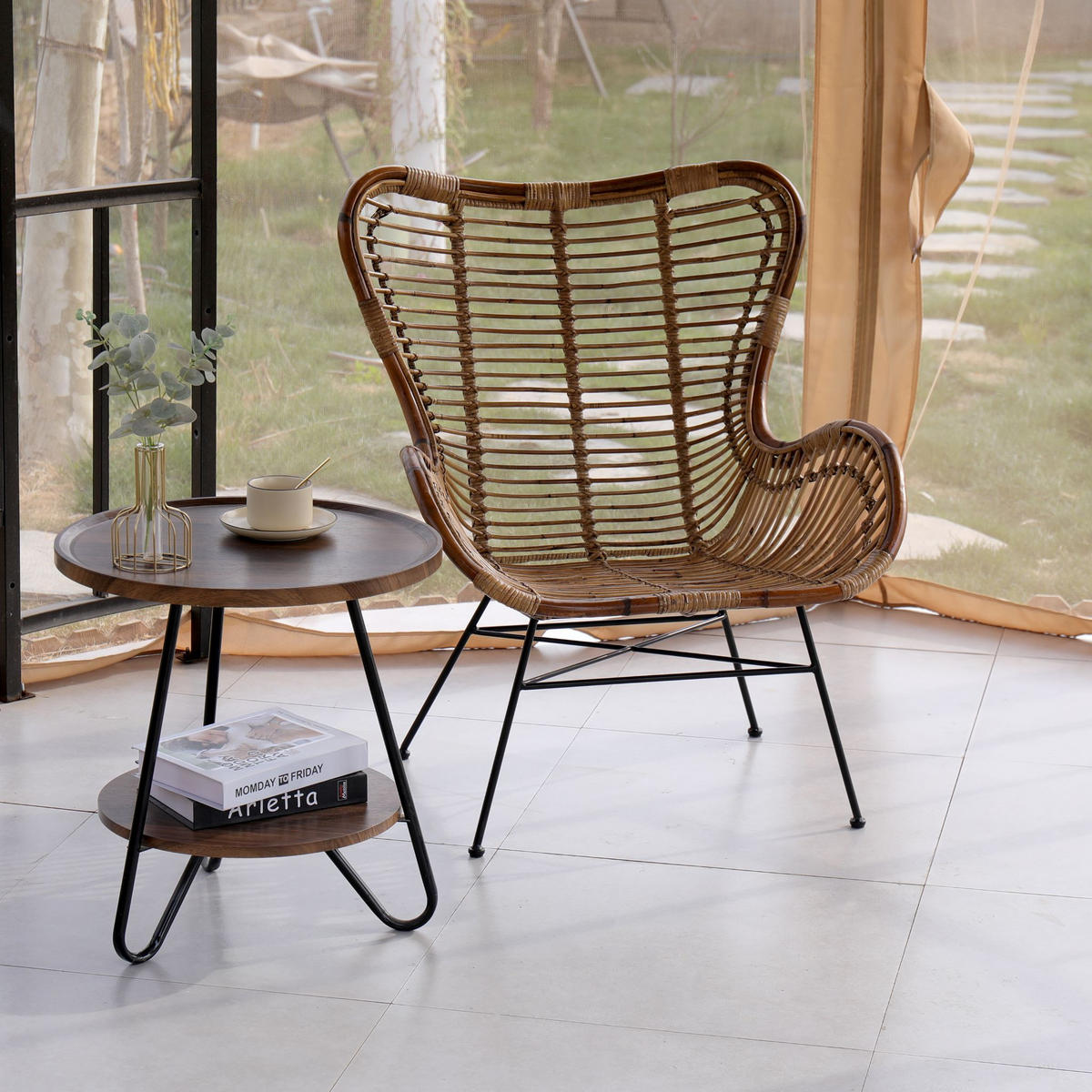 SESSEL Rattan Braun - Braun, Holz (73/88/50cm) - Nordlys