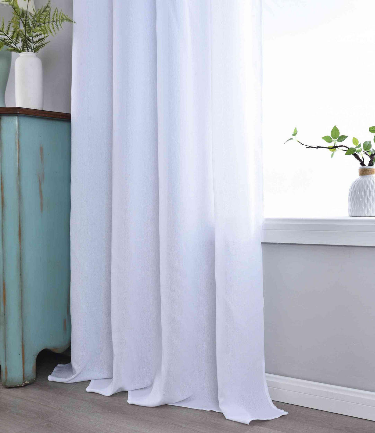 VORHANG LEIPZIG HxB 245x145 cm Weiß - Weiß, Textil (145/245/245cm) - Gardinenbox