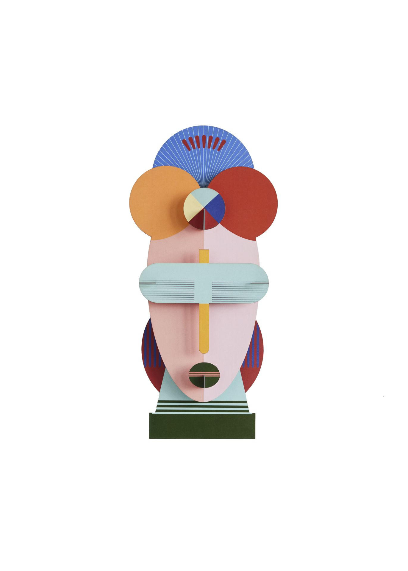 WANDDEKO Geos Gesicht 4.9/35.3 cm - Multicolor, Wellpappe (4.9/35.3/17cm) - Studio Roof