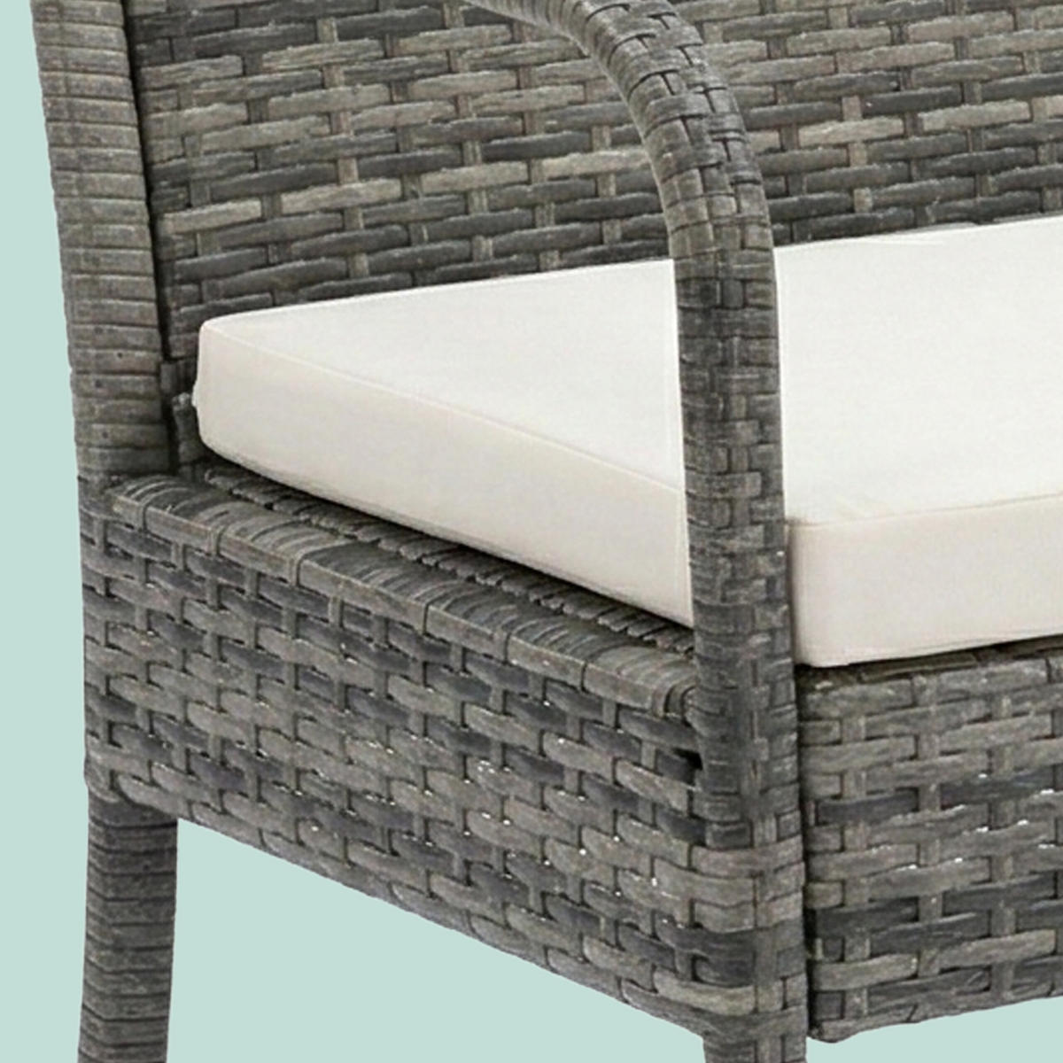 4-TLG.GARTENMÖBEL-SET - Grau, Kunststoff/Textil - Relaxdays