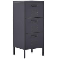 AKTENSCHRANK schwarz Wostok - Schwarz, Metall (43/103/40cm) - Beliani