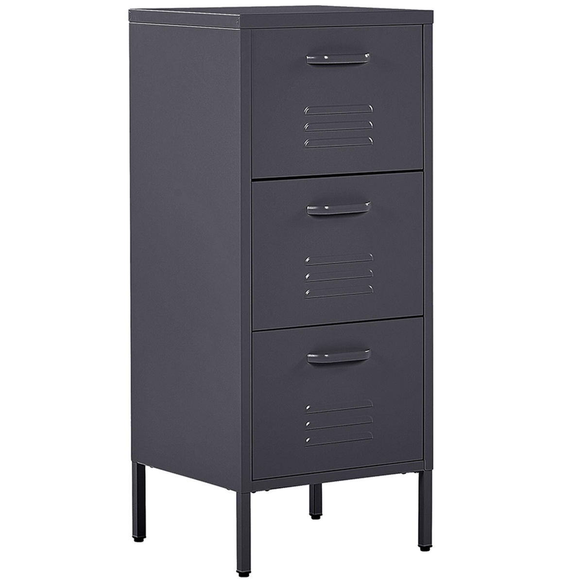 AKTENSCHRANK schwarz Wostok - Schwarz, Metall (43/103/40cm) - Beliani