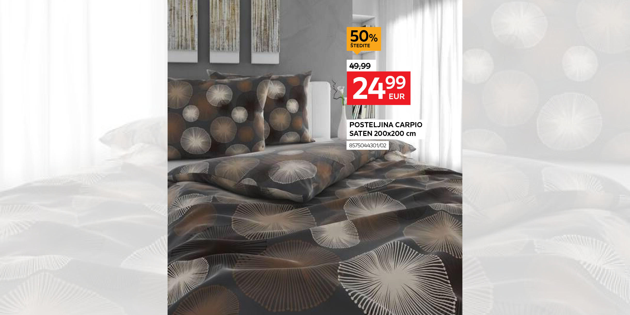 posteljina Caprio saten 8575044301/02 umjesto 49,99€ nova cijena 24,99€ štedite 50%