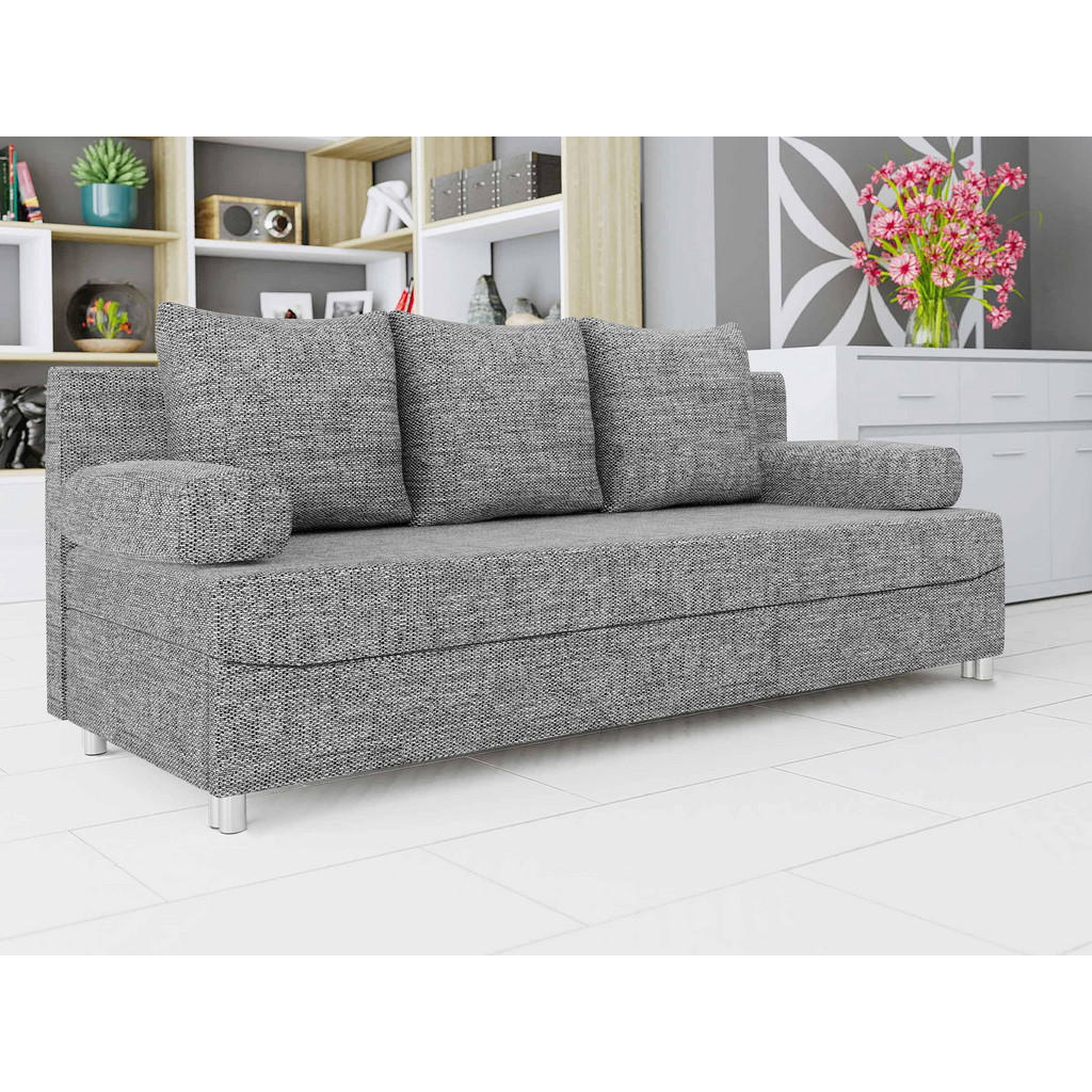 Thumbnail - Mirjan24 Schlafsofa, Hellgrau, Textil, 3-Sitzer, Rechteckig, 192x86x80 cm, Wohnzimmer, Sofas & Couches, Schlafsofas