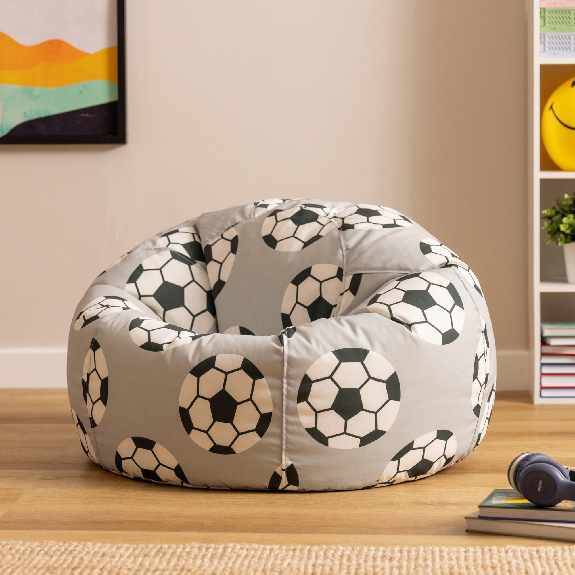 KINDERSITZSACK Kingston Fußball - Multicolor/Grau, Textil (80/45/80cm) - icon