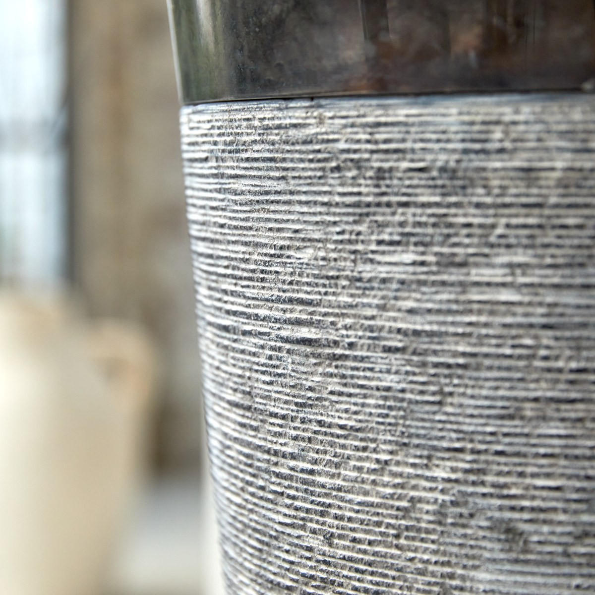 WASCHBECKEN Koni Grau aus Marmor - Grau, Stein (40/90/40cm) - Tikamoon