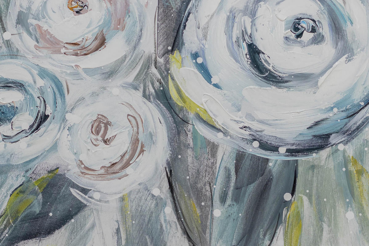 ACRYLBILD HANDGEMALT 60/60 cm - Blau, Holz/Textil (60/60cm) - KUNSTLOFT