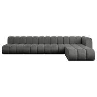ECKSOFA modulares Sofa Darnel-L3 - 387x177x70 cm Dunkelgrau - Dunkelgrau, Holzwerkstoff/Textil (387/177cm) - ALTDECOR