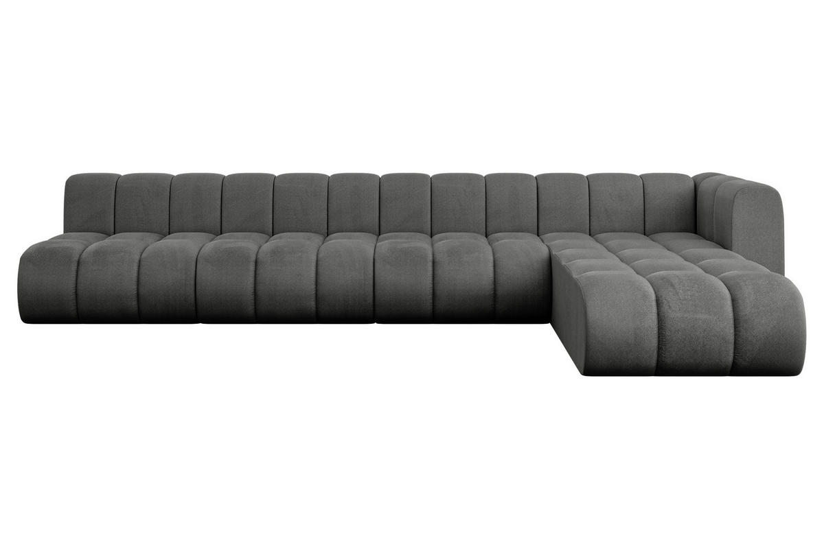 ECKSOFA modulares Sofa Darnel-L3 - 387x177x70 cm Dunkelgrau - Dunkelgrau, Holzwerkstoff/Textil (387/177cm) - ALTDECOR
