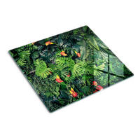 GLASPLATTE 60x52 cm Exotischer Dschungel - Grün, Glas (60/0.4/52cm) - TULUP