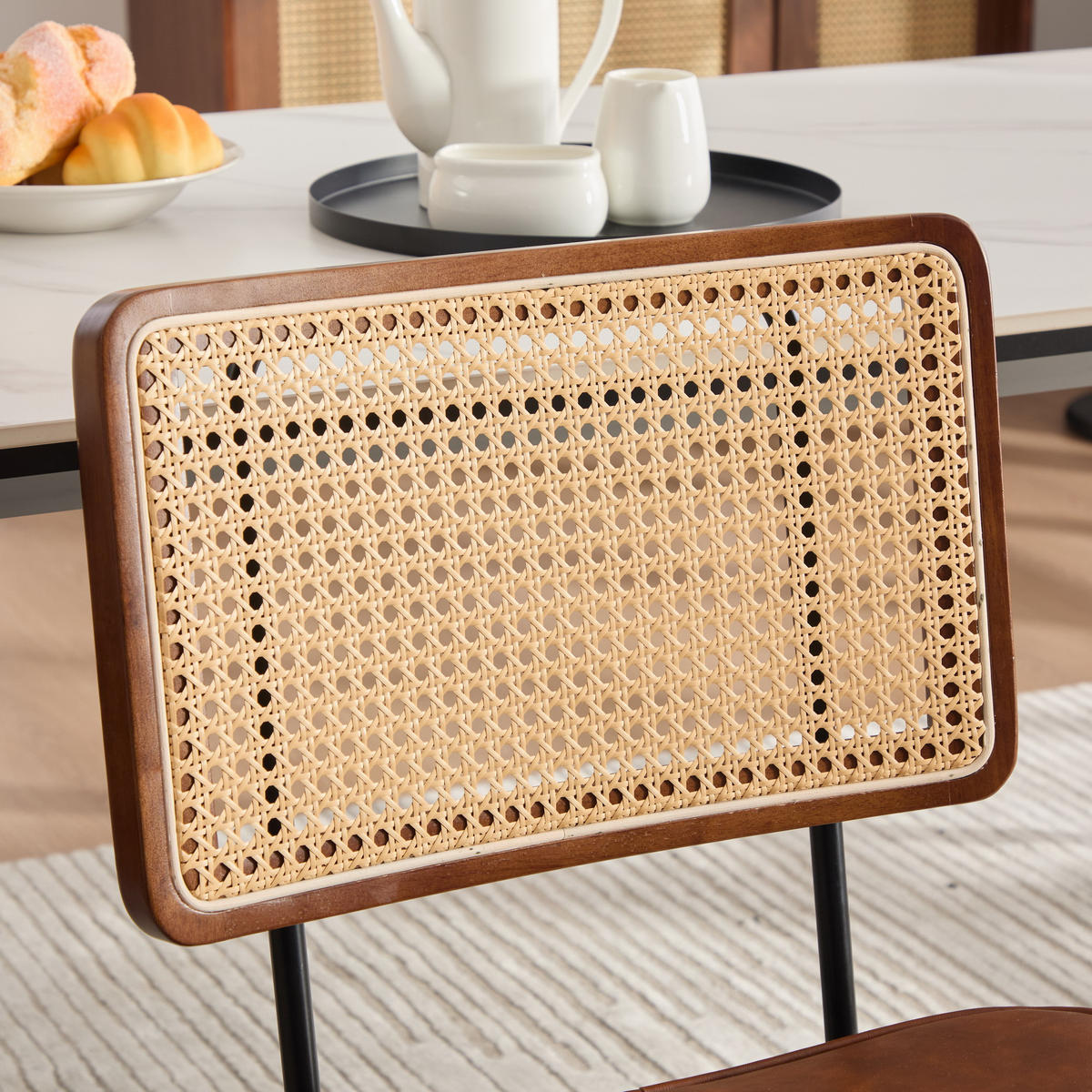 STÜHLE 2er-Set Esszimmerstuhl,Massivholz,PU,Braun - Braun, Textil (47/82/58cm) - LVHOM