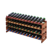 WEINREGAL VINOTECA FLEX PRO HxBxT 51x123x28cm 48 Flaschen auf 4 Ebenen Braun geölt - Braun, Holz (123/51/28cm) - PROREGAL