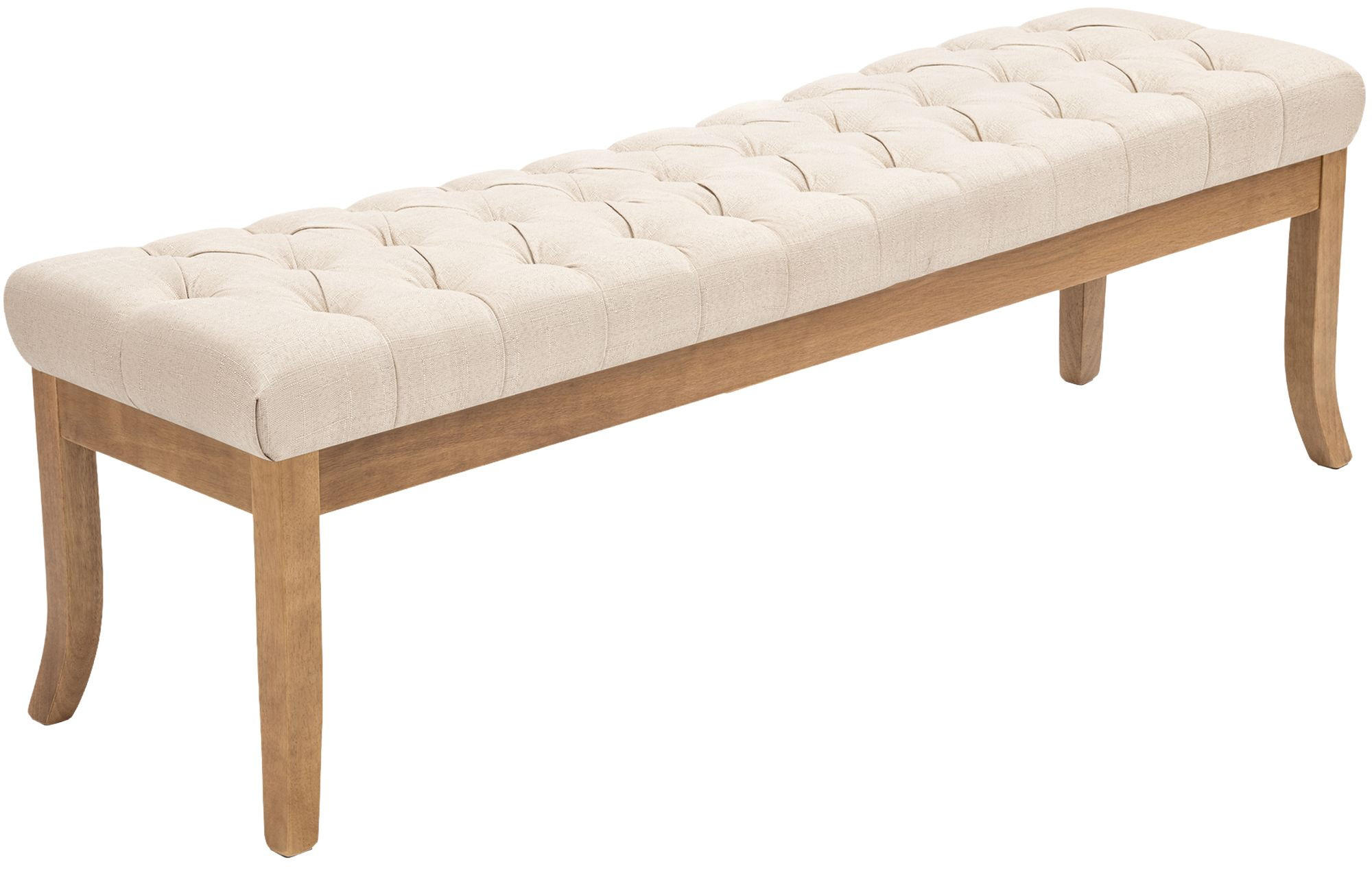 SITZBANK 150/38 cm Stoff Creme - Creme/Naturfarben, Holz/Textil (150/46/38cm) - CLP