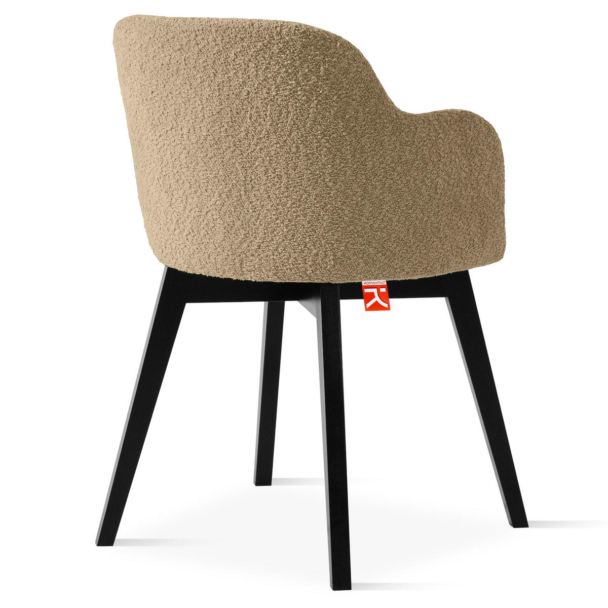 POLSTERSTUHL LONIS Esszimmerstühle 2er Set - Schwarz/Braun, Holz/Textil (55/82/54cm) - KONSIMO®