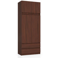 KLEIDERSCHRANK Dunkelbraun 234/90/51 - Dunkelbraun, Holzwerkstoff (90/234/51cm) - RAUMHIRSCH FURNITURE
