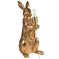 TISCHLAMPE Hase Gold Bugs - Messingfarben/Goldfarben, Kunststoff (26/23/53cm) - Beliani