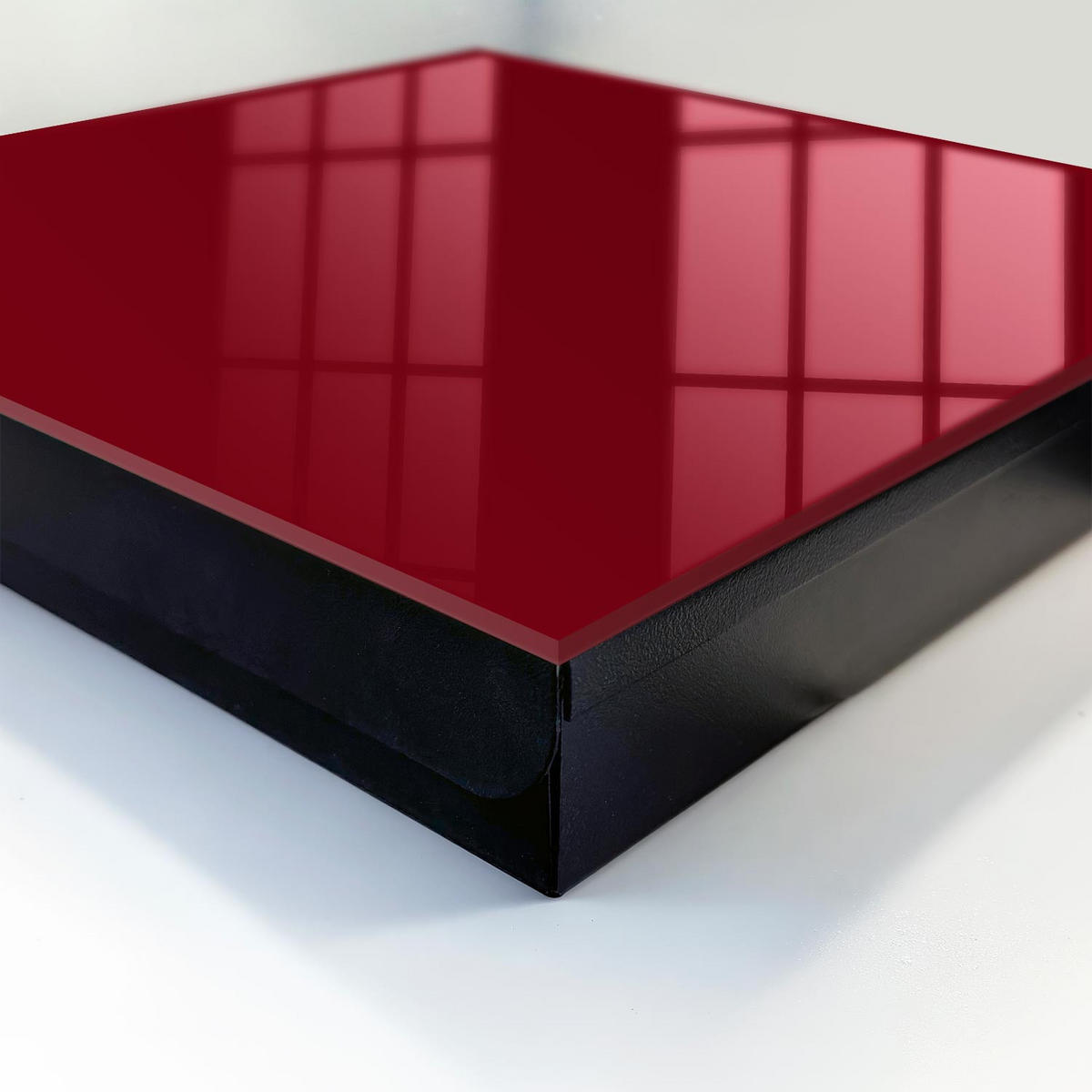 SCHLÜSSELBOX Schwarz 30x30 cm- Türöffnung nach rechts - Kräftiges Burgunderrot - Bordeaux, Metall (30/30/5cm) - TULUP