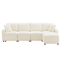 ECKSOFA 280/146/85 cm Beige aus Cord mit Stauraum und Hocker - Beige, Textil (146/280cm) - OKWISH
