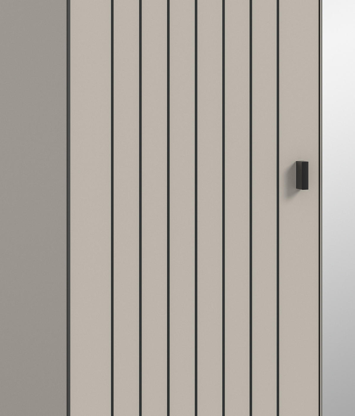 GARDEROBENSCHRANK Kaschmir 70 x 192 cm, Schuhschrank mit variabler Inneneinteilung - Kaschmir/Schwarz, Glas/Holzwerkstoff (70/192/37cm) - Inn.Furn