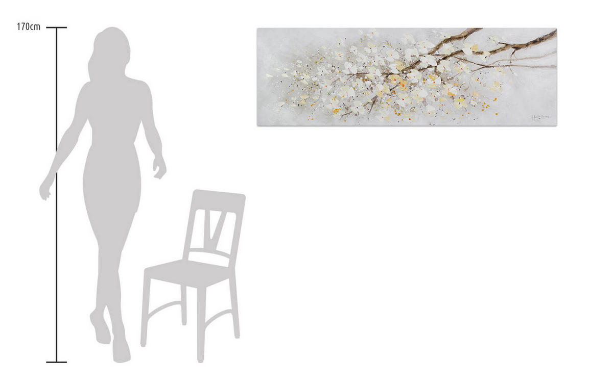 ÖLGEMÄLDE 150/50 cm - Weiß, Holz/Textil (2/50cm) - KUNSTLOFT