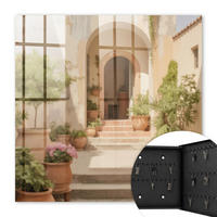 SCHLÜSSELBOX Schwarz 30x30 cm- Türöffnung nach rechts - Rustikaler Garten - Creme, Metall (30/30/5cm) - TULUP