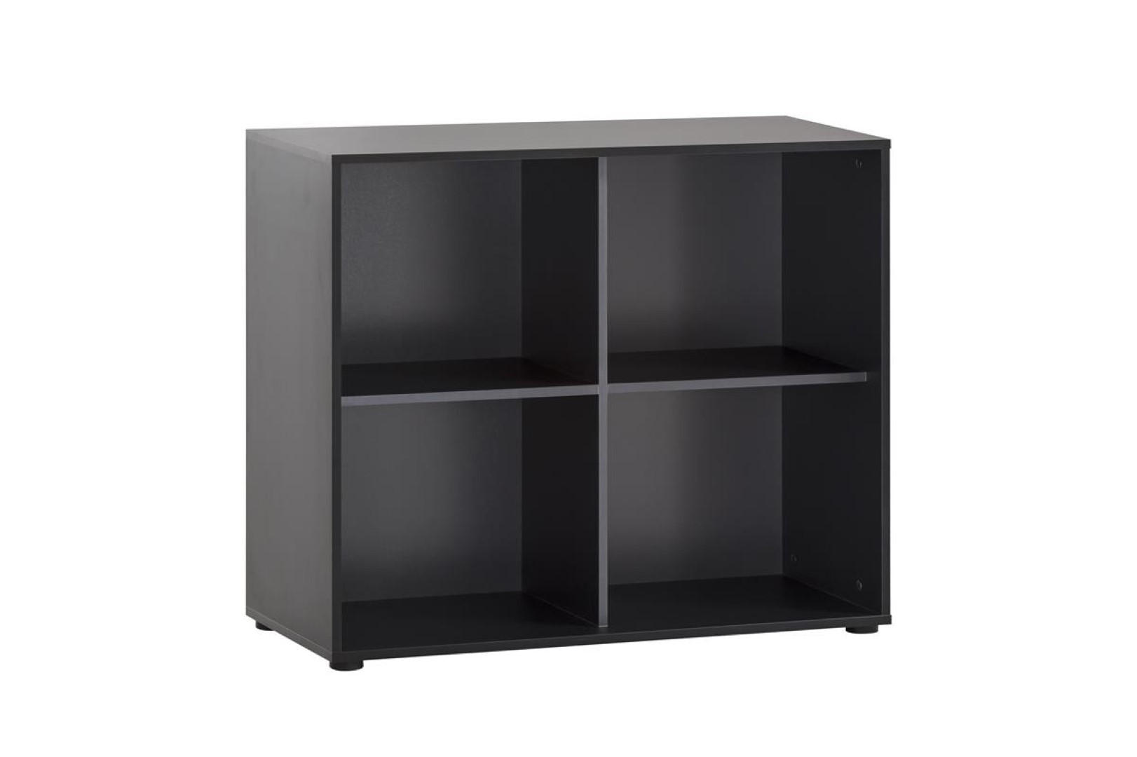 AKTENREGAL Raven Large 84x100x41 cm 4 Fächern Eiche/Schwarz - Schwarz, Holz (100/84/41cm) - PROREGAL
