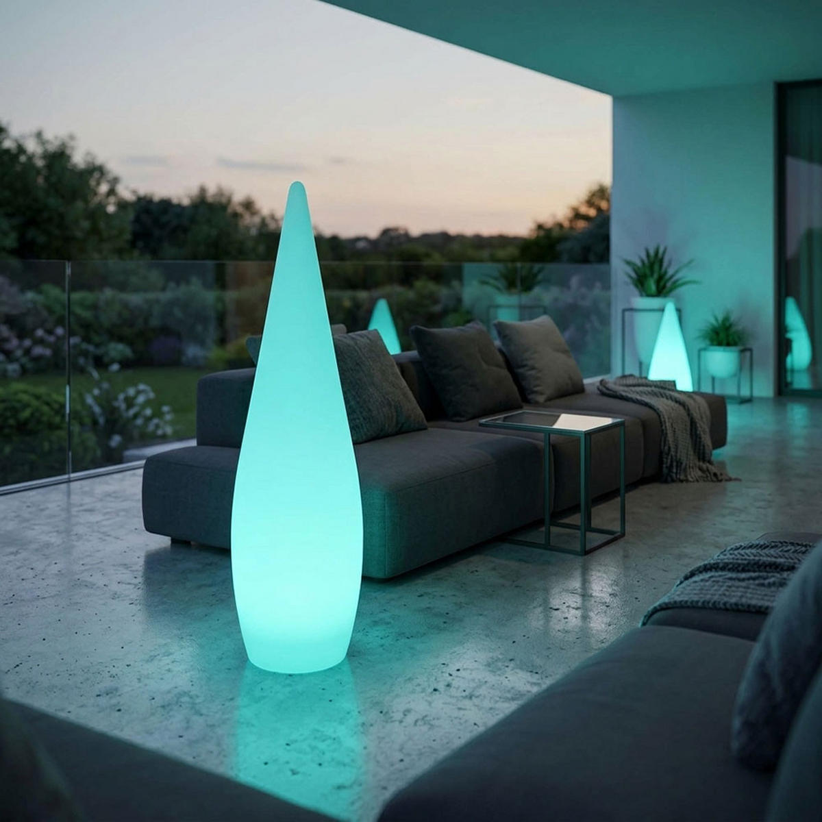LED AUSSENLEUCHTE VASCON Weiß - Weiß, Kunststoff (24/24/96cm) - Globo Lighting