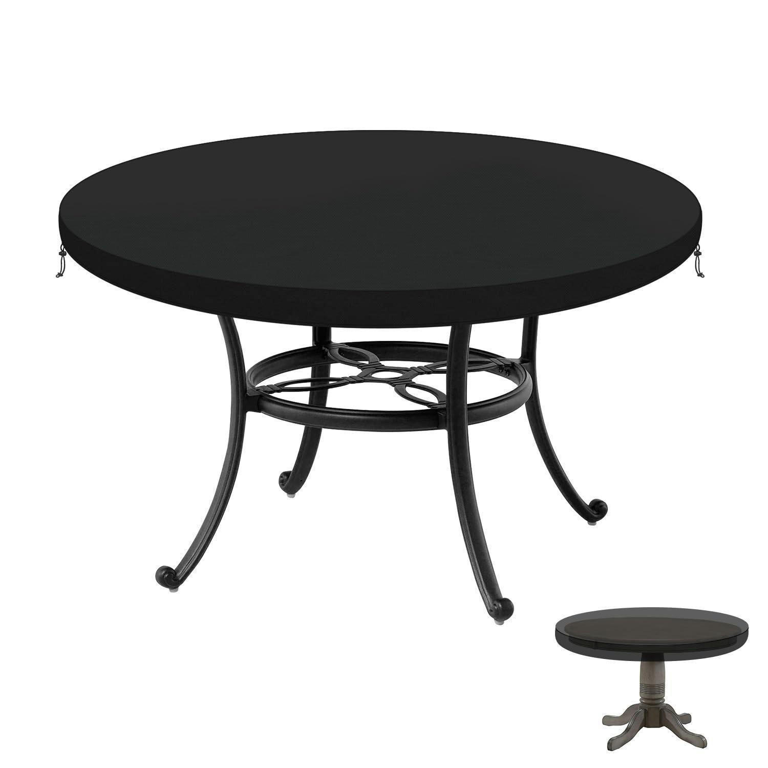 GARTENTISCH Abdeckung 112 cm rund wasserdicht - Schwarz, Kunststoff (112/10/112cm)