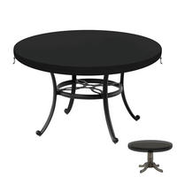 GARTENTISCH Abdeckung 112 cm rund wasserdicht - Schwarz, Kunststoff (112/10/112cm)