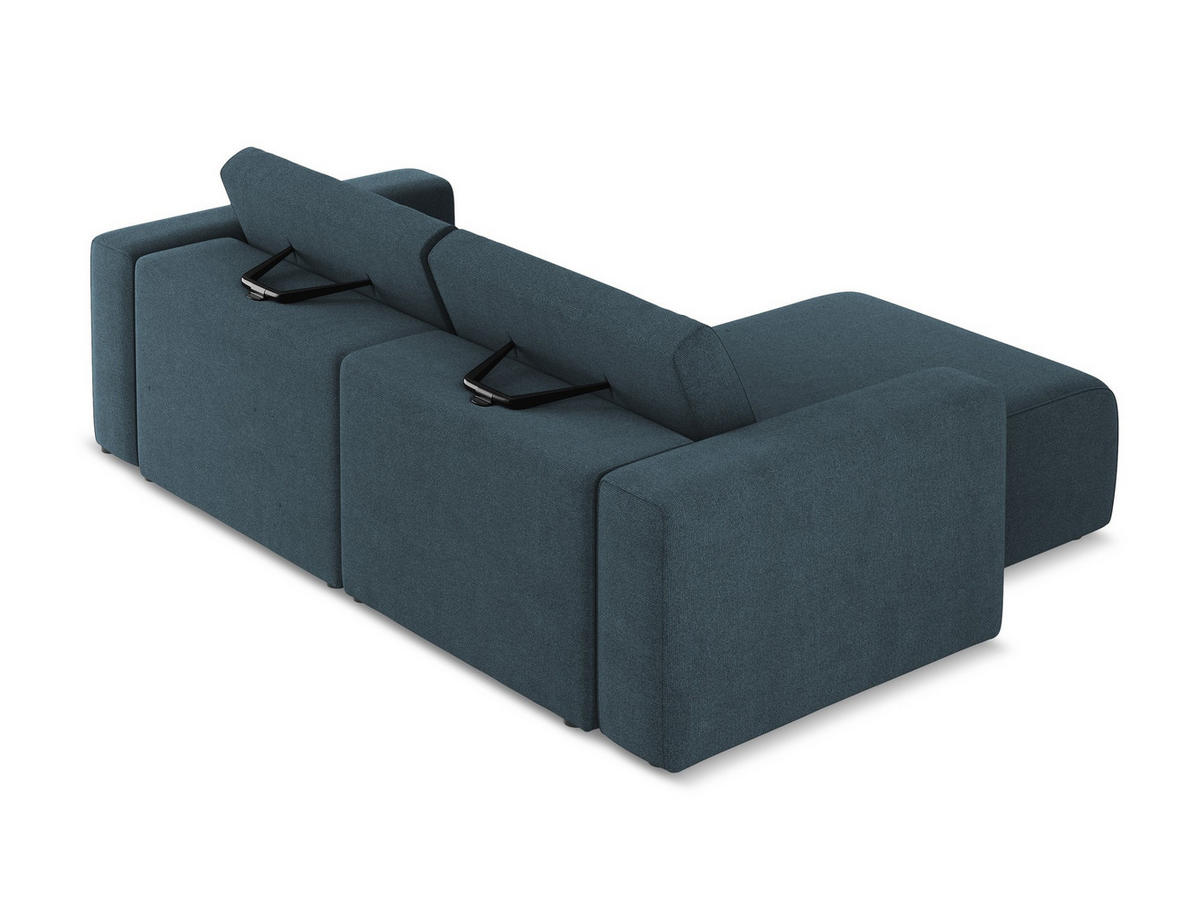 ECKSOFA Links Strukturstoff Stoff Blau - Blau/Pink, Kunststoff/Textil (167/224cm) - Makamii